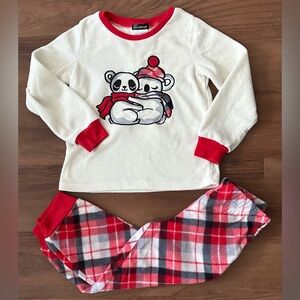Cuddl Duds Kids Pajama Set - Red and White, XS